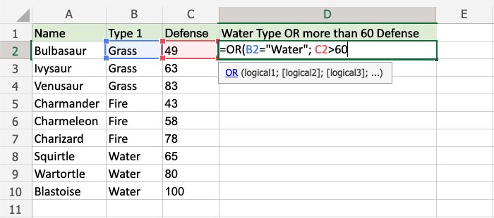 Excel OR 函数