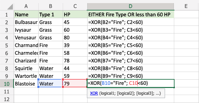 Excel XOR 函数