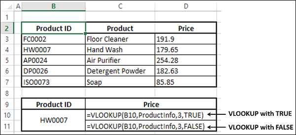 Vlookup 函数为 FALSE