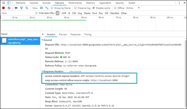 Response Submitform