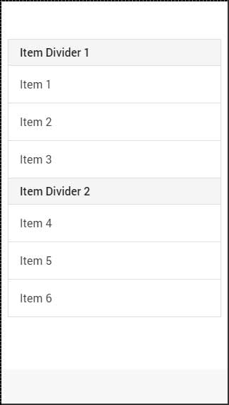 Ionic item divider