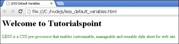 LESS Default Variables