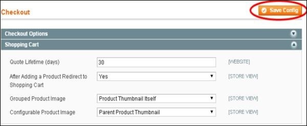 Magento 设置签出选项