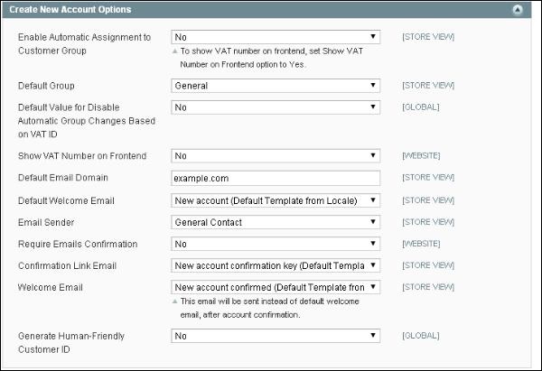 Magento 设置客户