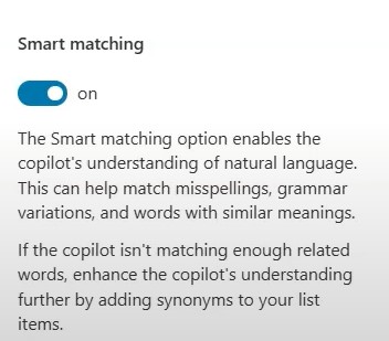 Smart Matching Feature