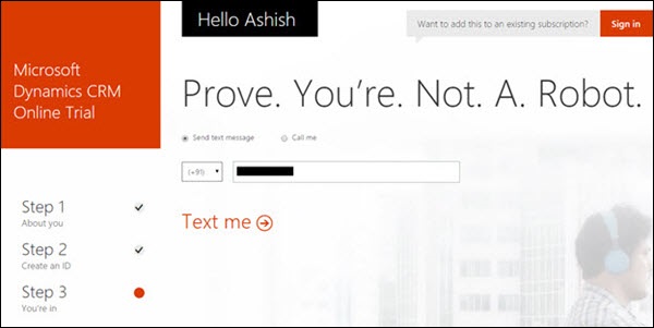 Mscrm 在线注册步骤 4
