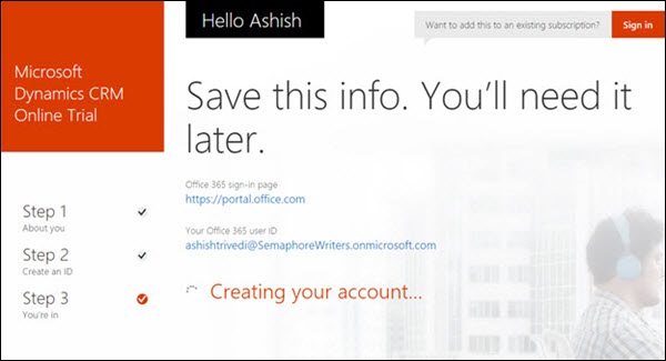 Mscrm 在线注册步骤 5