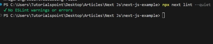 next.js-lint-command-quiet