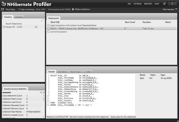 Results NHibernate Profile