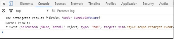 Polymer Retarget Events