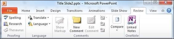 Microsoft PowerPoint 2010 中审阅演示文稿