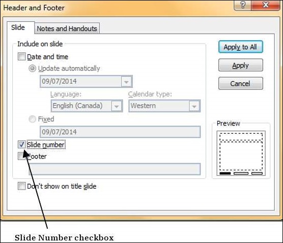 Microsoft PowerPoint 2010 中添加幻灯片编号