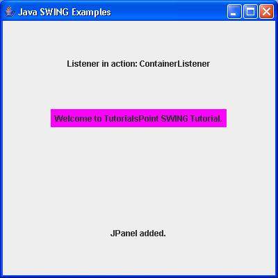 SWING ContainerListener