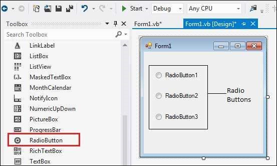 VB.Net 单选按钮