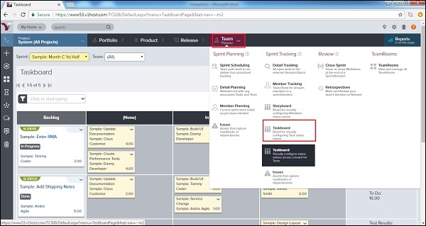 Team Planner Taskboard